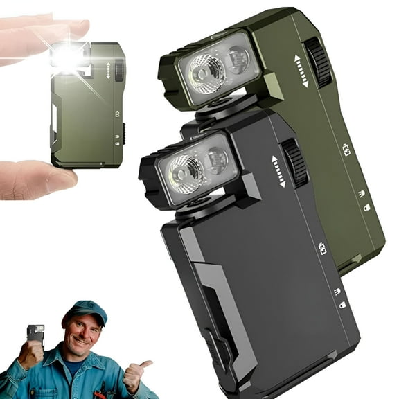 HIBIBUD Rechargeable Edc Flashlight, New Mini Flashlight, 3 Modes 400 Lumens Edc Flashlight with Rgb, 180° Rotation, Dual Light, Petite Flat Keychain Flashlight for Camping & Emergency