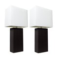 thumbnail image 1 of Lampe de Table en Cuir Moderne avec Abat-Jour en Tissu Blanc - Noir, Lot de 2, 1 of 1