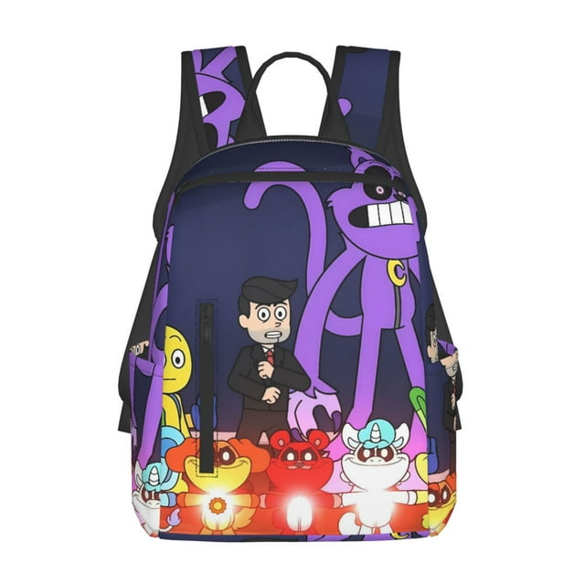 Zufioo Smiling Critters Pattern Lightweight Backpack, Simple Large-capacity Computer Bag, Youth School Bag, Unisex Sports Bag