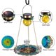 thumbnail image 5 of Comedero para pájaros con energía solar para colgar al aire libre, comedero para pájaros salvajes con vaso de vidrio para cucharón, semillas de flores o agua, comederos para pájaros a prueba de a, 5 of 5