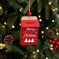 thumbnail image 7 of Wooden Mailbox Christmas Ornament, Red Holiday Tree Hanging Decor with Merry Christmas Text, Rustic Farmhouse Xmas Party Decoration Gift for Home, 3.62 Inch, 7 of 7