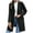 Black, variant on Fesfesfes Cardigan for Women Jacket Solid Jacket Button Turndown Neck Slim Fit Warm Medium And Long Jacket