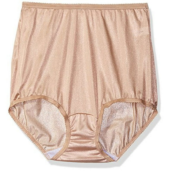 Shadowline Women's Panties-Nylon Brief (3 Pack), Nude, 7, Nude, Size 7.0