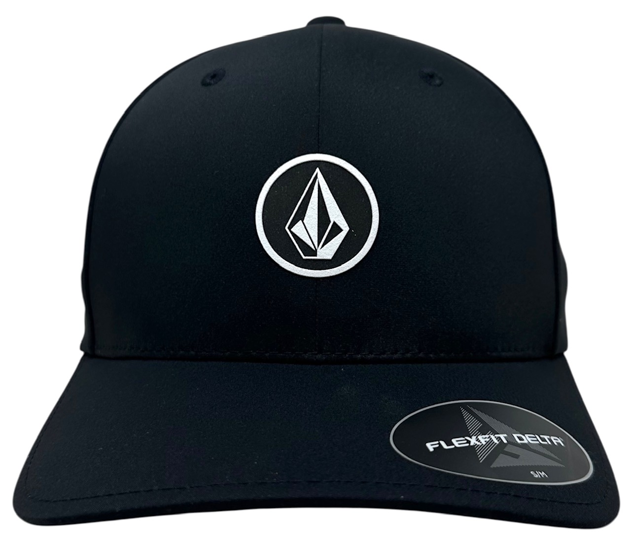 Volcom Men's Hat Quarter Tech Delta FlexFit Cap (Small/Medium, Black)