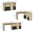 thumbnail image 3 of HOMCOM Convertible L-Shaped Computer Desk, Corner Table wth Fabric Boxes, 3 of 10