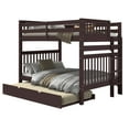 thumbnail image 2 of Bedz King Bunk Beds Full over Full Mission Style with End Ladder and a Twin Trundle, Dark Cherry, 2 of 9