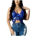 thumbnail image 4 of New Women Lace Tank Vest Top Tank Bandage Top Sparkly Crop Dance Vest Bra Belly Outfits Sequin Women, 4 of 7