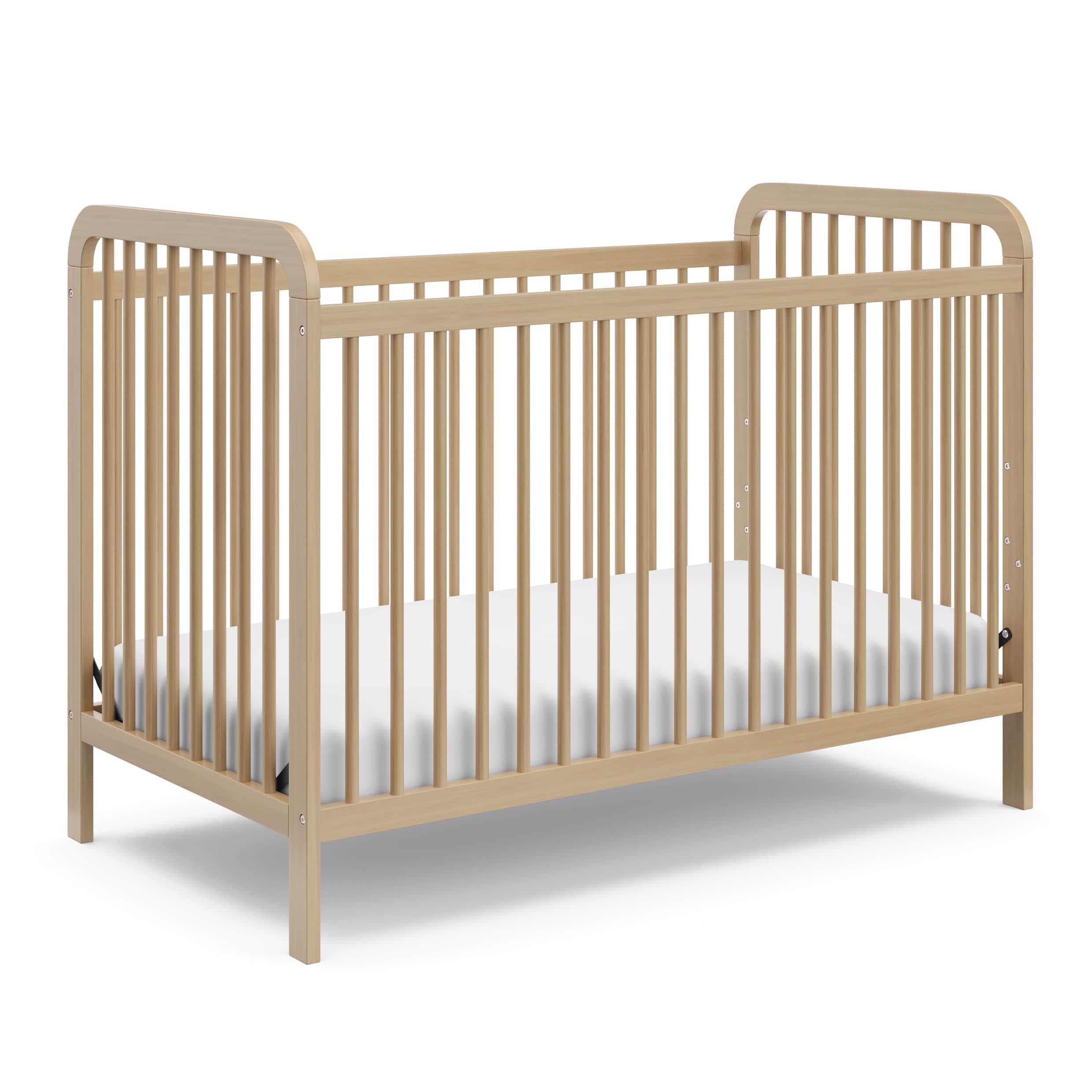 Storkcraft Pasadena 3-in-1 Convertible Baby Crib – GREENGUARD Gold Certified, 100% Solid Wood, Fits Standard Crib Mattress, Converts to Toddler Bed and Daybed, 4 Mattress Heights, Driftwood