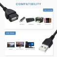 thumbnail image 2 of Cable de extensión USB, paquete de 10 unidades, macho a hembra, USB A 2.0 de 1,5 m, 2 of 4