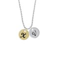 thumbnail image 2 of Delight Jewelry Goldtone Large Disc Letter - X - 3/4'' Silvertone Script Initial Disc - V - Charm Necklace, 20"+3", 2 of 4