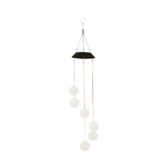 Outdoor Hanging Wind Chime Lantern Ball Shape Decorative Landscape Light for Garden Patio Yard Balcony Home Decoration
