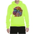 thumbnail image 3 of Colorful Neon Gorilla | Dean Russo Art Animal Lover Unisex Hoodie Sweatshirt, Safety Green, Medium, 3 of 6