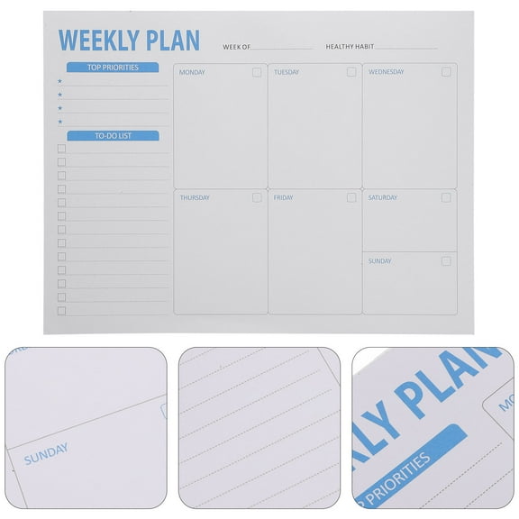 HEMOTON Compact Daily Planner Notepad for Office Use Portable White Paper Memo Pad 5 x 7 Inches