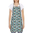thumbnail image 2 of Naloa 1Pack Adjustable Bib Apron Waterdrop Resistant Cooking Kitchen Aprons for Women Men Chef, PUG HEAD And Flower Print, 2 of 5