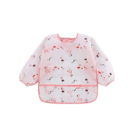 

Calsunbaby Toddler Kids Baby Waterproof Long Sleeve Smock Feeding Bib Apron Fit 1-6 Years
