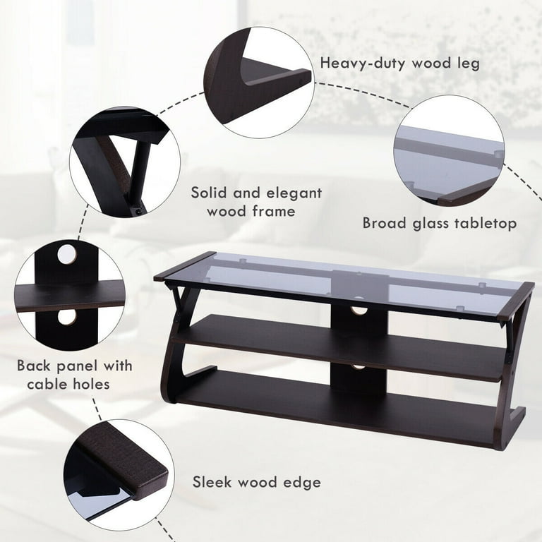 Walmart 3 tier 2024 glass tv stand