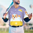 thumbnail image 6 of Daiia Corgi Washing in Bathtub Mens Baseball Jersey Button Down Shirts Short Sleeve Sports Uniforms-XX-Large, 6 of 9