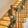 thumbnail image 2 of Bowayaoa 68.89 Inch Artificial Flower Vine With Butterfly, Fake Floral Garland for Home Decor, Green Leaf Rattan for Wedding Party, Table Centerpiece Fireplace, 2 of 7