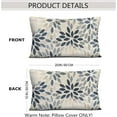 thumbnail image 3 of Dahlia Pillow Covers 12x20 Inch Set of 2 Summer Rust Geometric Flower Outdoor Decorative Throw Pillows Farmhouse Navy Blue Pillow Case Linen Square Cushion Cover for Home Sofa Living Room, 3 of 6