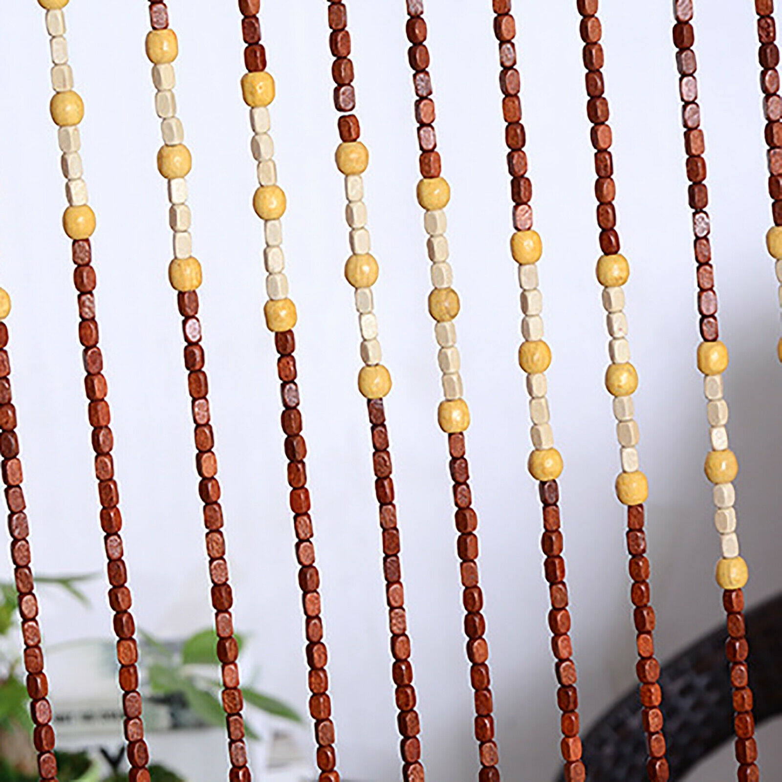 Wooden Bead Curtain Bamboo Bead Curtain Doorway String Door Curtains Screen Beaded Wooden Curtain