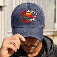 thumbnail image 5 of Vintage Baseball Cap for Men and Women,"Lake America" Washed Cotton Adjustable Dad Hat, Casual Curved Brim Unisex Hat for Travel and Outdoor Wear, 5 of 7
