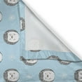 thumbnail image 3 of Ambesonne Hedgehog Kitchen Curtains, Smiling Animal Daisies, 55"x45", Pale Blue Grey White, 3 of 3