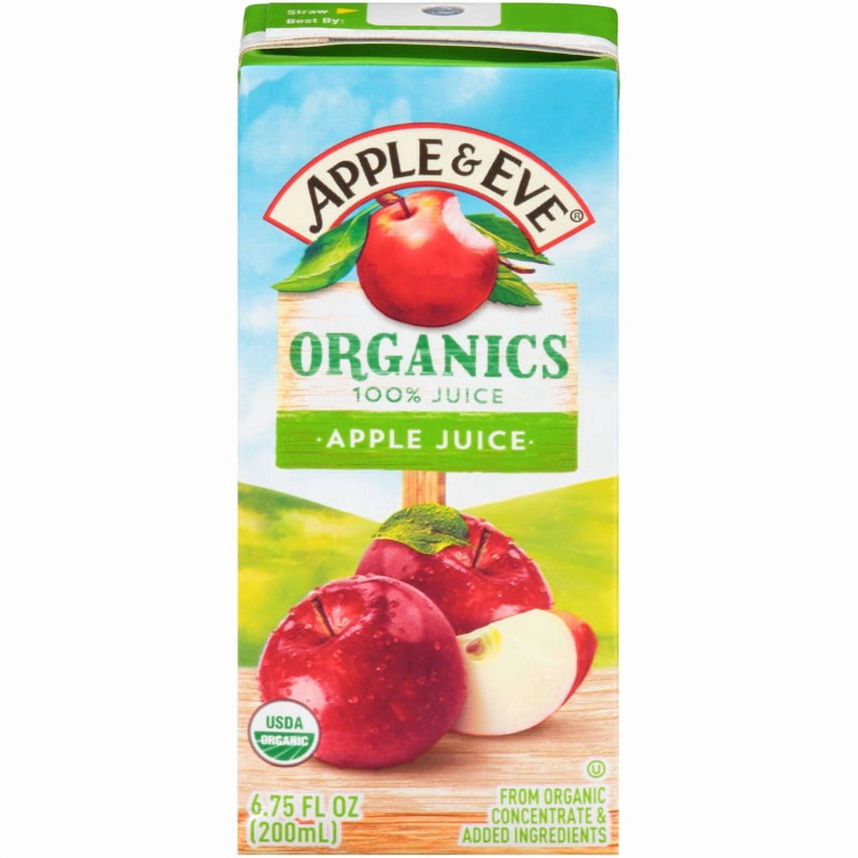 (5 pack) Apple & Eve Organics, Apple Juice, 6.75 Fluid-oz, 8 Count