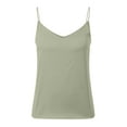 thumbnail image 3 of Womens Camisole Tank Tops V Neck Tank Top with Built in Bra Adjustable Spaghetti Strap Yoga Shirts Basic Tank Tops Layer Padded Bra Double Lined Camisole Summer (Green,XXL), 3 of 7