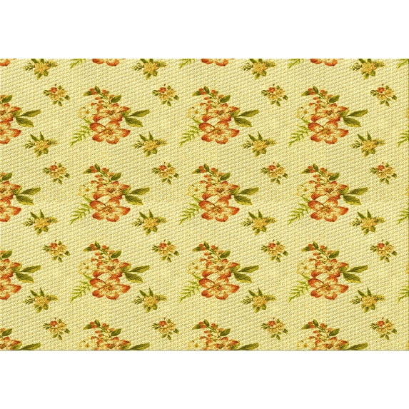 Ahgly Company Indoor Rectangle Patterned Orange Gold Area Rugs, 8' x 10'