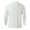 thumbnail image 5 of Baqcunre Mens T Shirt Male Casual Autumn Striped Fabric T Shirt Button Turn Down Collar Long Sleeve Tops T Shirt Polo Shirts For Men Tops For Men White M, 5 of 5