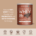 thumbnail image 3 of Designer Wellness, Designer Whey, Natural 100% Whey Protein Powder with Probiotics, Fiber, and Key B-Vitamins for Energy, Gluten-Free, Gourmet Chocolate, 12oz, 3 of 10