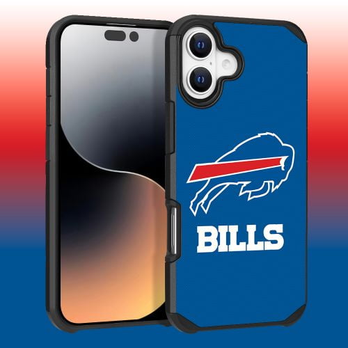 Apple iPhone 16 Plus (6.7) - NFL Licensed Buffalo Bills Team Logo on Blue Textured Dual Layer Case