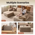 thumbnail image 6 of Ovios Oversized Ottoman Footrest for Sofa Large Corduroy Pouf Ottoman Coffee Table Rectangle Floor Bench Extra Seating for Living Room, No Assembly, Camel, 6 of 8