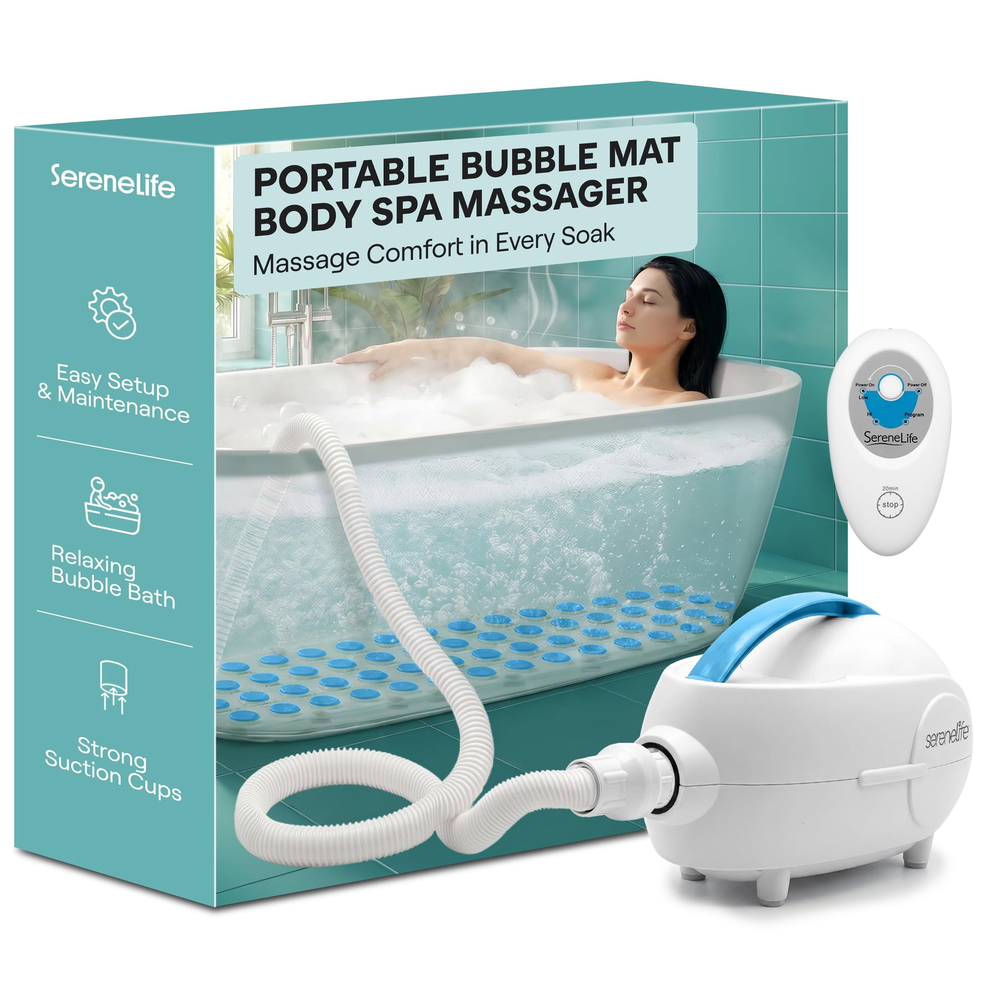 SERENE LIFE PHSPAMT22 BUBBLE BATH MAT BODY SPA MASSAGE