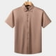 thumbnail image 1 of pstuiky camisetas de hombre, Suéter casual de manga corta con cuello vuelto, cómodo y liso para hombre camisas casuales para hombre s, 1 of 3