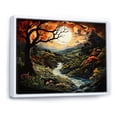 thumbnail image 2 of Designart "Garden of Eden Orange Green Mountain I" Landscapes Floater Framed Canvas Wall Art, 2 of 7