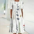 thumbnail image 1 of Robe Maxi pour Femmes Été Imprimé Bohème Manches Courtes Robe de Plage Longueur Genou Robe Manches Courtes en Solde, 1 of 5