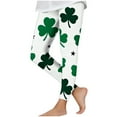 thumbnail image 2 of Avrnliq Girls St. Patrick's Day Clover Print Leggings, Green Stretch Pants, Machine Washable Casual Playwear for Girls Age 4-12,Size 3 T, 2 of 7