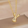 thumbnail image 2 of JingChun Bubble Initial Necklaces Dainty Gold Letter Necklace Gold Plated Cute Name Choker Necklaces for Women Trendy Gold Personalized Jewelry Valentine's Day Birthday Gift for Women, 2 of 3