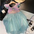 thumbnail image 3 of Verano Pequeña Sirena Vestido Niña Ariel Princesa Niño Halloween Disfraz Niños Carnaval Fiesta De Cumpleaños Conjuntos, 3 of 4