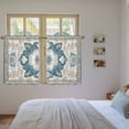 thumbnail image 4 of Boho Flowers Tier Curtains, Country Neutral Chic Abstract Floral Art Light Filtering Kitchen Curtains, 2Pcs Rod Pocket Half Window Treatments Panels for Sink Cafe Cabinet Basement 27.5x45 Inches, 4 of 9