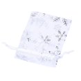 thumbnail image 3 of 400 PCS Organza Bolsas de Regalo de Boda Bolsas con Cordón de Joyería Bolsas Copos de Nieve Blancos Plateados Impresos Bolsos de Fiesta Transparentes, 3 of 9