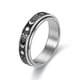 thumbnail image 5 of Anillo giratorio de acero de titanio con estrellas y luna, anillo antiansiedad y descompresión, 5 of 5