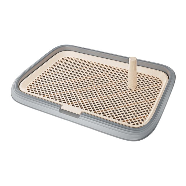 Milaget Training Tray Reusable with Removable Net Dogs Potty Pad for Small Dogs Puppy Gray