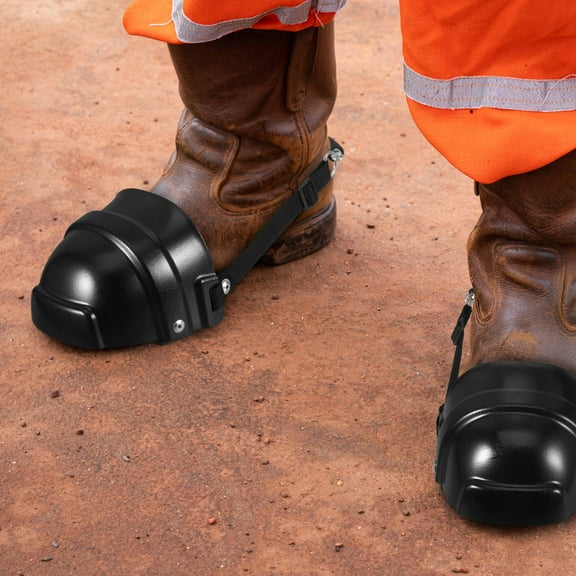 ibasenice 2Pcs Work Boot Toe Guards Black Lightweight Protective Safety Caps for Construction