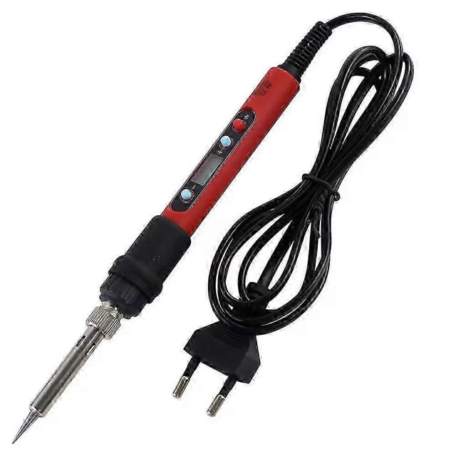 Soldador eléctrico con pantalla digital, color rojo, 80 W, 110 V/220 V, temperatura ajustable, herramientas para soldar, desoldar y reparar.