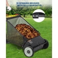 thumbnail image 5 of Studyset Push Lawn Sweeper, 26-Inch with 4 High-Speed Brushes, Heavy-Duty Steel Frame & Large 7 Cu. Ft Hopper Bag,Height Adjustable Silent Push Along for  Yard and Leaf Cleanup, 5 of 7