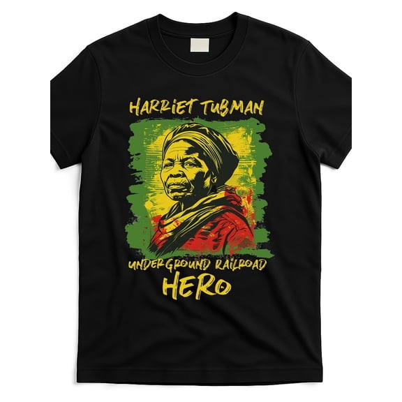 Harriet Tubman Underground Railroad Hero Graphic Tee Retro Black History Month Civil Rights Leader Unisex Cotton T-Shirt