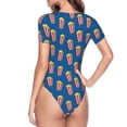 thumbnail image 4 of Daiia Cute Popcorn print Women's Crew Neck Short Sleeve Bodysuit Fashion Tops Fit Casual Basic Extender Bodysuit-XX-Large, 4 of 9