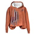 thumbnail image 2 of Enhedi Womens Hoodies Women's American Flag Print Sweatshirt Soft and Skin Friendly Comfortable Fabric. Red, 2 of 4